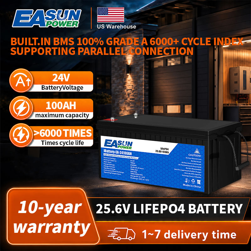 Grid Tie Inverter Limiter 2000W - Baterai EASUN POWER 24V LiFePO4 100AH