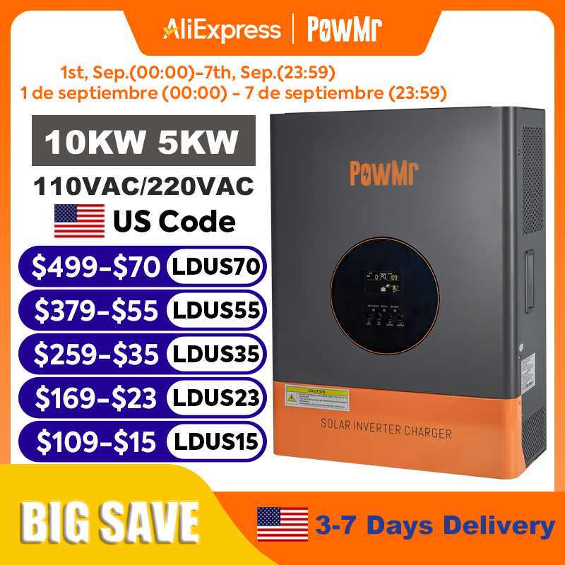 Split Phase Inverter 10Kw 110V 220V - PowMr 10KW 5KW Inverter Fase Terpisah