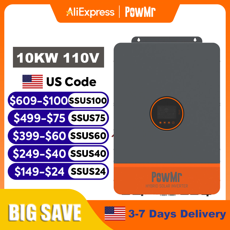 PowMr 16KW 10KW Inverter Fasa  - Split Phase Inverter 10Kw 110V 220V ulasan dan harga