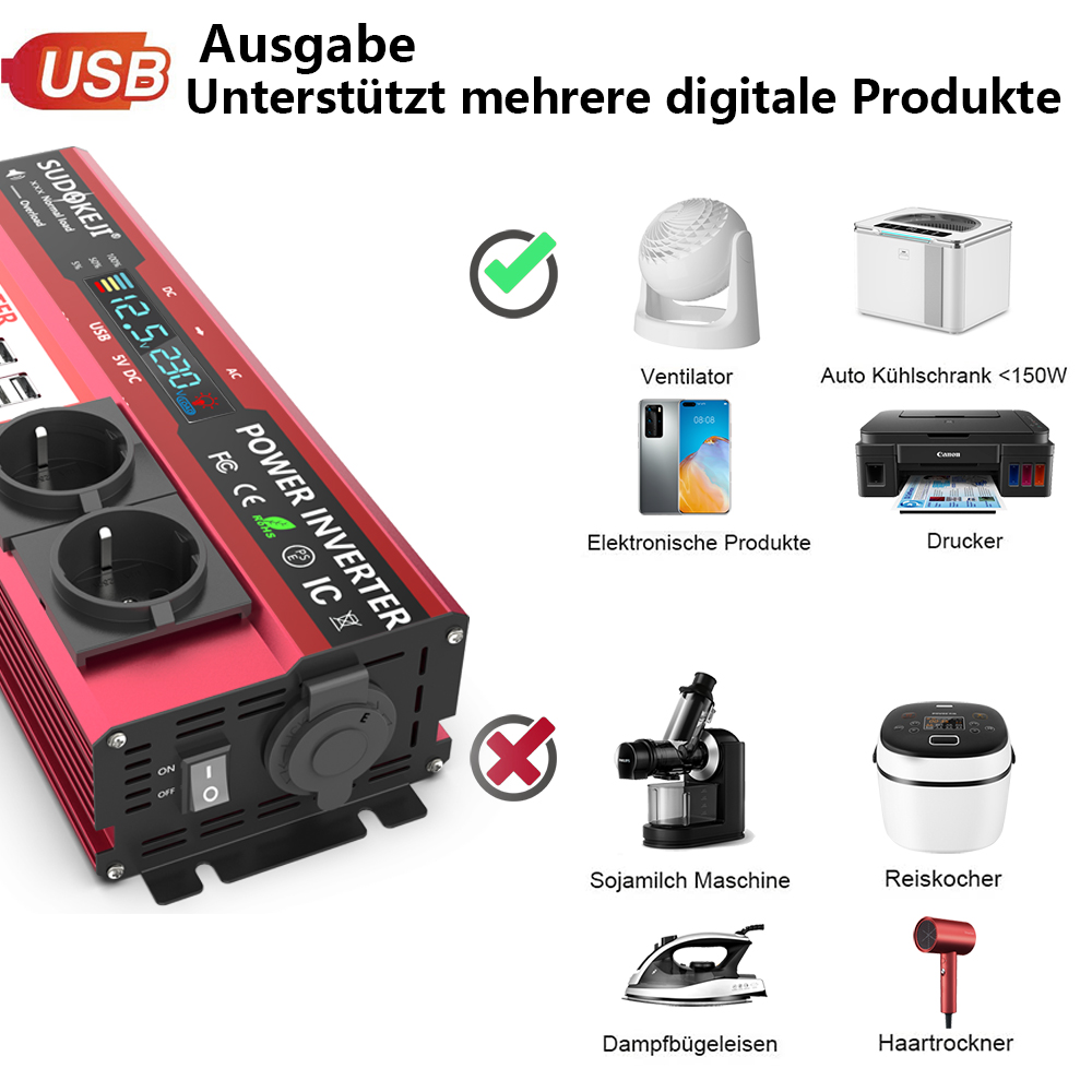 Inverter Daya Puncak 12V Ke 22 - Power Inverter 12V 220V 4000W Continuous ulasan dan harga